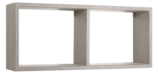 Mensola Rettangolare 2 Scomparti da Parete 70x30x15,5 cm in Fibra di Legno Morgana Rovere Grigio New