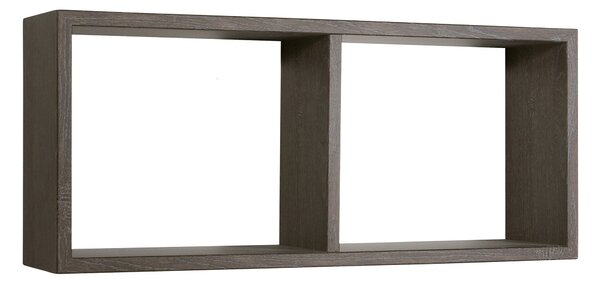 Mensola Rettangolare 2 Scomparti da Parete 70x30x15,5 cm in Fibra di Legno Morgana Rovere Scuro