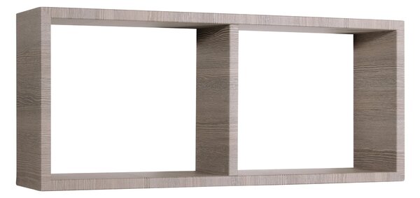 Mensola Rettangolare 2 Scomparti da Parete 70x30x15,5 cm in Fibra di Legno Morgana Rovere Moka