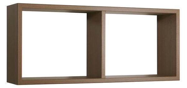 Mensola Rettangolare 2 Scomparti da Parete 70x30x15,5 cm in Fibra di Legno Morgana Rovere Tabacco