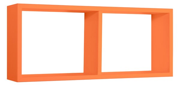 Mensola Rettangolare 2 Scomparti da Parete 70x30x15,5 cm in Fibra di Legno Morgana Arancio