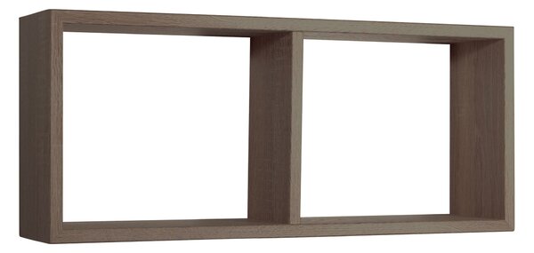 Mensola Rettangolare 2 Scomparti da Parete 70x30x15,5 cm in Fibra di Legno Morgana Noce Segato