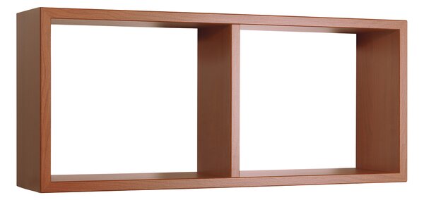 Mensola Rettangolare 2 Scomparti da Parete 70x30x15,5 cm in Fibra di Legno Morgana Ciliegio