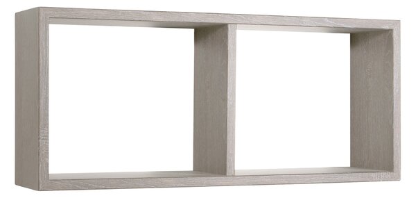 Mensola Rettangolare 2 Scomparti da Parete 70x30x15,5 cm in Fibra di Legno Morgana Rovere Grigio New