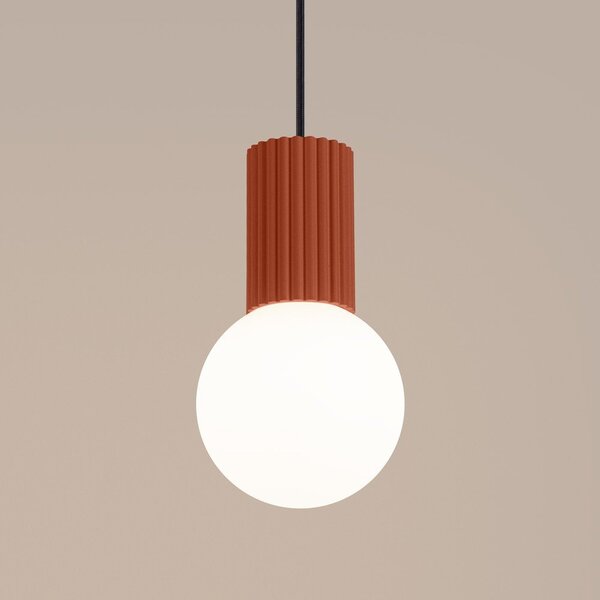 Lampadario arancione con paralume in vetro ø 12 cm Orbital – Sollux