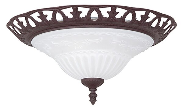 Plafoniera marrone scuro con paralume in vetro ø 38 cm Rustica – Trio