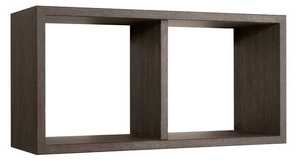 Mensola Rettangolare 2 Scomparti da Parete 70x30x23,7 cm in Fibra di Legno Morgana Maxi Rovere Scuro