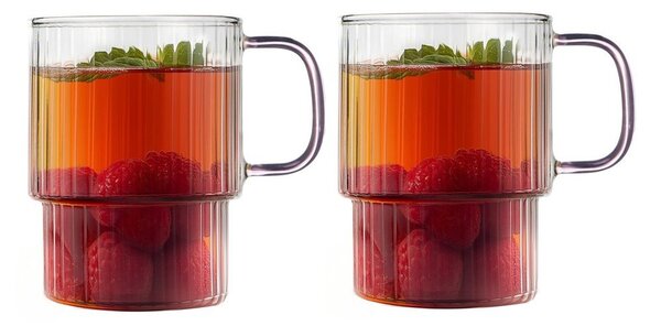 Tazze in set per cappuccino rosa in vetro 2 pz 350 ml Livio – Vialli Design