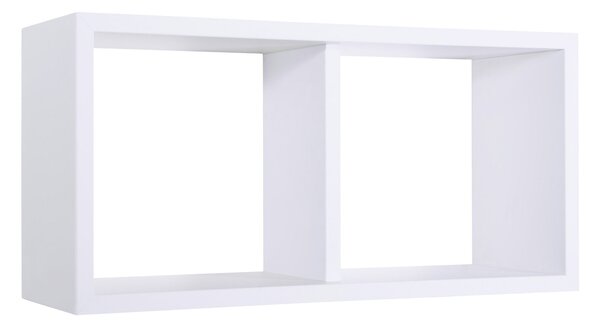 Mensola Rettangolare 2 Scomparti da Parete 70x30x23,7 cm in Fibra di Legno Morgana Maxi Bianco