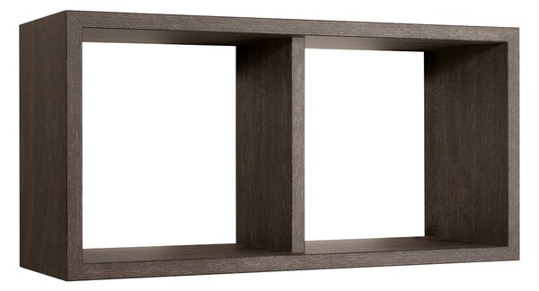 Mensola Rettangolare 2 Scomparti da Parete 70x30x23,7 cm in Fibra di Legno Morgana Maxi Rovere Scuro
