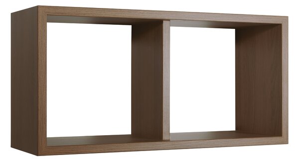 Mensola Rettangolare 2 Scomparti da Parete 70x30x23,7 cm in Fibra di Legno Morgana Maxi Rovere Tabacco