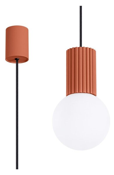 Lampadario arancione con paralume in vetro ø 12 cm Orbital – Sollux