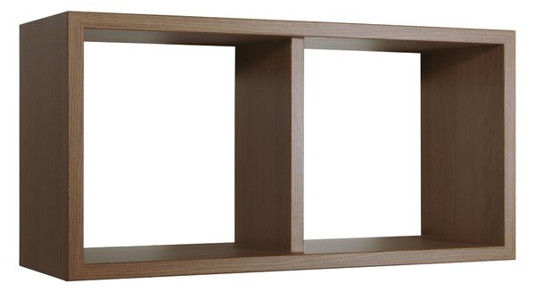 Mensola Rettangolare 2 Scomparti da Parete 70x30x23,7 cm in Fibra di Legno Morgana Maxi Rovere Tabacco