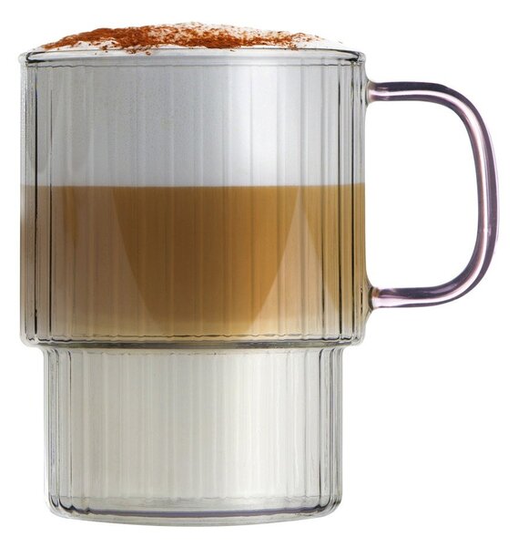 Tazze in set per cappuccino rosa in vetro 2 pz 350 ml Livio – Vialli Design