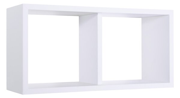 Mensola Rettangolare 2 Scomparti da Parete 70x30x23,7 cm in Fibra di Legno Morgana Maxi Bianco