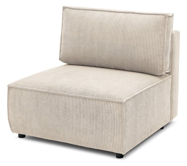 Modulo divano in velluto a coste color crema, pezzo centrale Nihad modular - Bobochic Paris