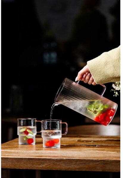 Tazze in set per cappuccino rosa in vetro 2 pz 350 ml Livio – Vialli Design