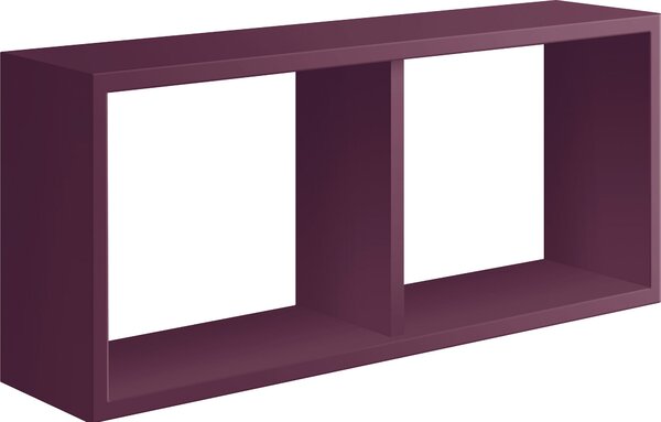 Mensola Rettangolare 2 Scomparti da Parete 70x30x15,5 cm in Fibra di Legno Morgana Viola Melanzana