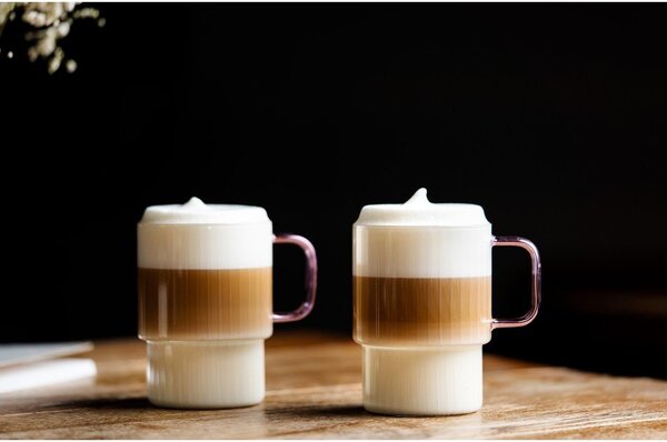 Tazze in set per cappuccino rosa in vetro 2 pz 350 ml Livio – Vialli Design