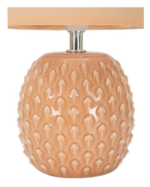 Lampada da tavolo color pesca in ceramica con paralume in tessuto (altezza totale 27 cm) Pontus – Mauro Ferretti