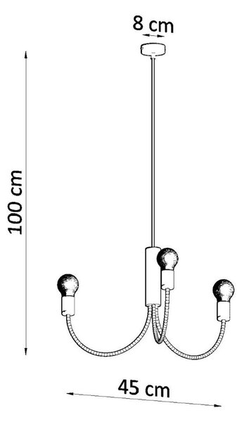 Apparecchio a sospensione nero ø 45 cm Karim - Sollux