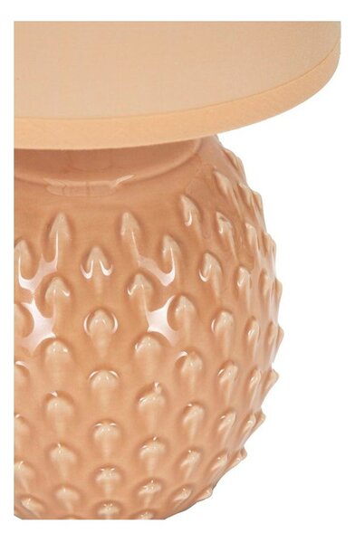 Lampada da tavolo color pesca in ceramica con paralume in tessuto (altezza totale 27 cm) Pontus – Mauro Ferretti
