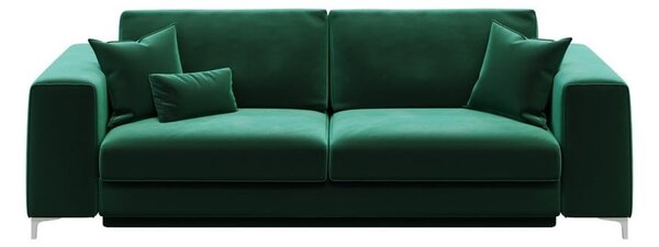 Divano letto in velluto verde scuro Devichy, 256 cm Rothe - devichy