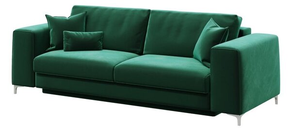 Divano letto in velluto verde scuro Devichy, 256 cm Rothe - devichy