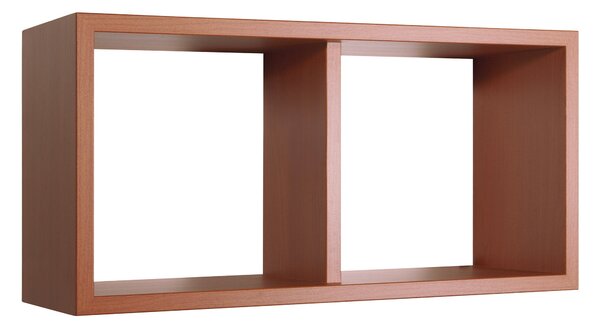 Mensola Rettangolare 2 Scomparti da Parete 70x30x23,7 cm in Fibra di Legno Morgana Maxi Ciliegio