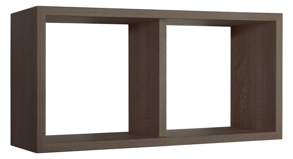 Mensola Rettangolare 2 Scomparti da Parete 70x30x23,7 cm in Fibra di Legno Morgana Maxi Noce