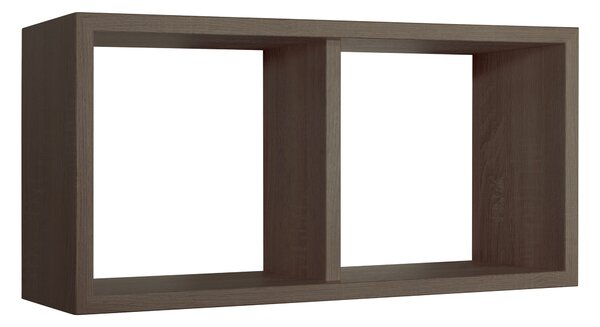 Mensola Rettangolare 2 Scomparti da Parete 70x30x23,7 cm in Fibra di Legno Morgana Maxi Noce