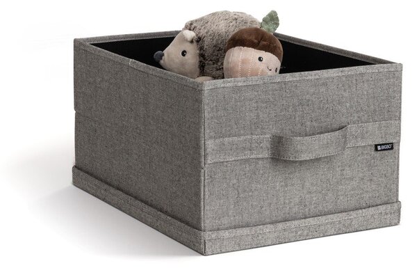 Scatola con coperchio grigia in tessuto 31x41x22 cm Soft Storage Medium – Bigso