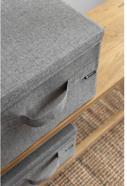 Scatola con coperchio grigia in tessuto 31x41x22 cm Soft Storage Medium – Bigso
