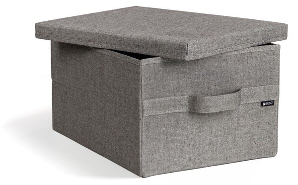 Scatola con coperchio grigia in tessuto 31x41x22 cm Soft Storage Medium – Bigso