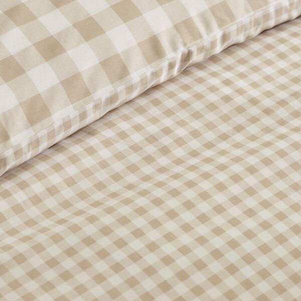 Set copripiumino e federa beige per letto singolo 135x200 cm Bamford Gingham Check – Catherine Lansfield