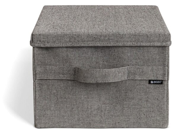 Scatola con coperchio grigia in tessuto 31x41x22 cm Soft Storage Medium – Bigso