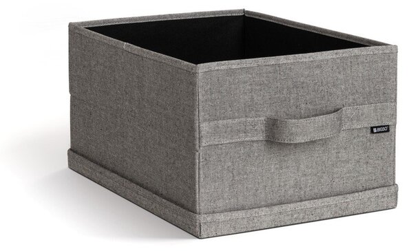Scatola con coperchio grigia in tessuto 31x41x22 cm Soft Storage Medium – Bigso