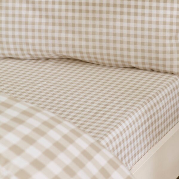 Set copripiumino e federa beige per letto singolo 135x200 cm Bamford Gingham Check – Catherine Lansfield
