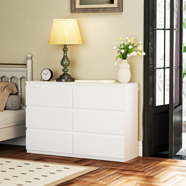HOMCOM Cassettiera con 3 Cassetti, Mobile Moderno per la Camera da Letto, 112x34x75 cm, Bianco | Aosom Italy