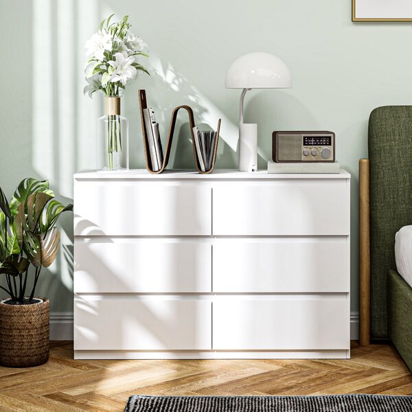 HOMCOM Cassettiera con 3 Cassetti, Mobile Moderno per la Camera da Letto, 112x34x75 cm, Bianco | Aosom Italy