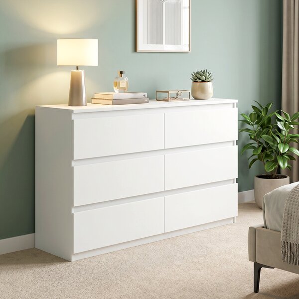 HOMCOM Cassettiera con 3 Cassetti, Mobile Moderno per la Camera da Letto, 112x34x75 cm, Bianco | Aosom Italy