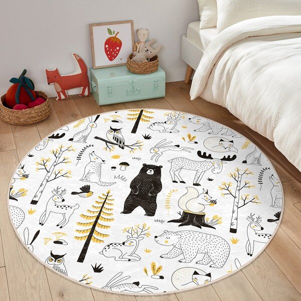 Tappeto per bambini giallo e bianco ø 80 cm Comfort - Mila Home