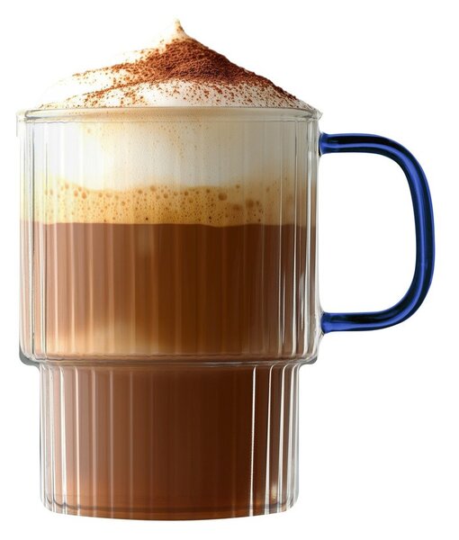Tazze in set per cappuccino blu in vetro 2 pz 350 ml Livio – Vialli Design