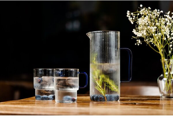 Tazze in set per cappuccino blu in vetro 2 pz 350 ml Livio – Vialli Design