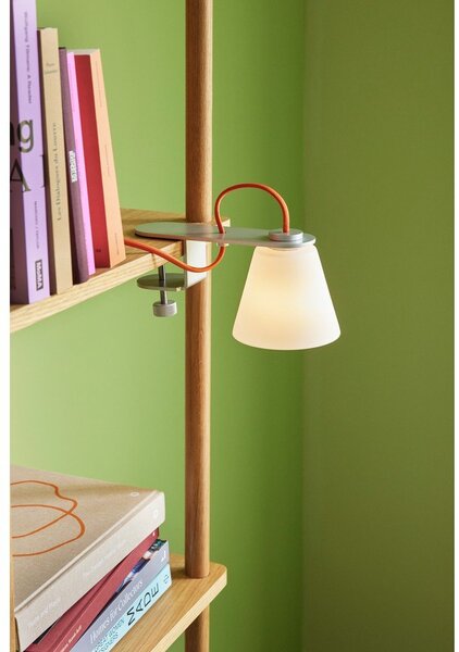 Lampada da tavolo grigia con paralume in vetro (altezza 23 cm) Lure - Hübsch