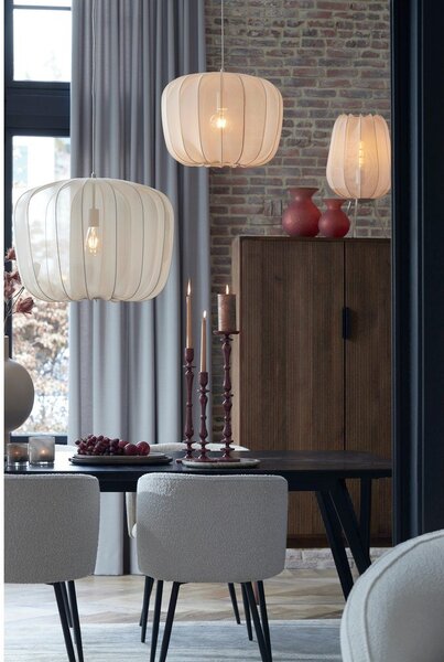Lampada da tavolo color crema con paralume in tessuto (altezza totale 60 cm) Plumeria – Light & Living