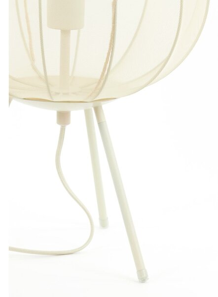 Lampada da tavolo color crema con paralume in tessuto (altezza totale 60 cm) Plumeria – Light & Living