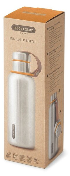 Bottiglia termica argentata in acciaio inox 500 ml – Black + Blum