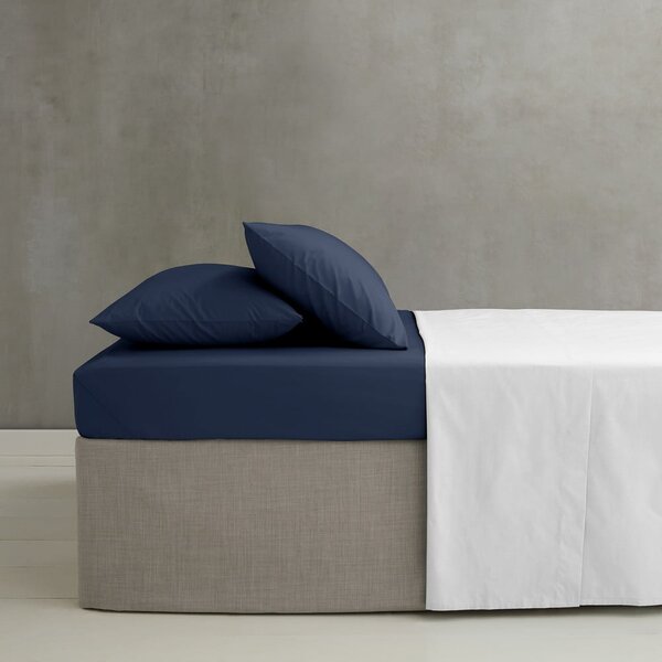 Lenzuolo con angoli blu scuro in percalle 150x200 cm Easy Iron Percale – Catherine Lansfield