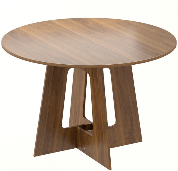 HOMCOM Tavolo da Pranzo Rotondo per 4 Persone, Tavolo da Cucina con Base a Croce, Ø110x73,5 cm, Marrone | Aosom Italy